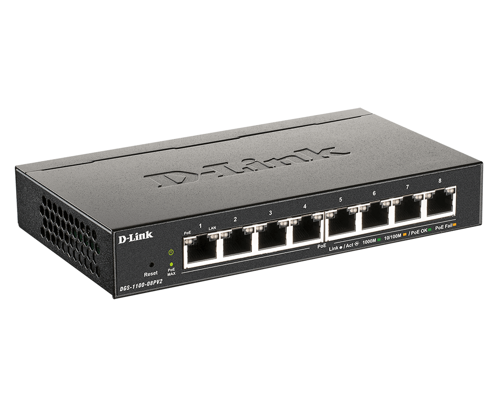 Switch 190mm D-Link DGS-1100-08PV2 8*GE PoE retail
