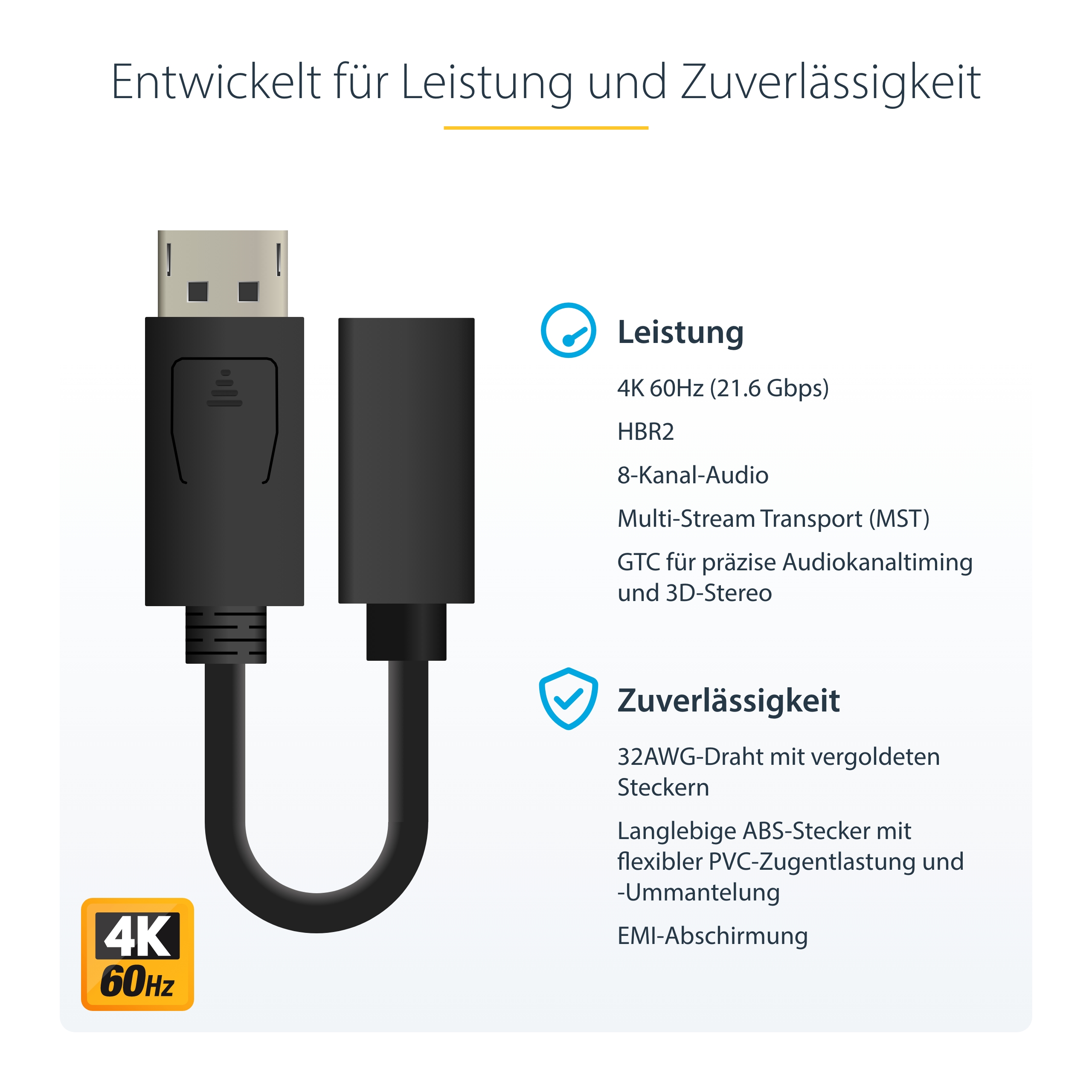 STARTECH.COM 6in DisplayPort to Mini DisplayPort Video Cable Adapter - M/F