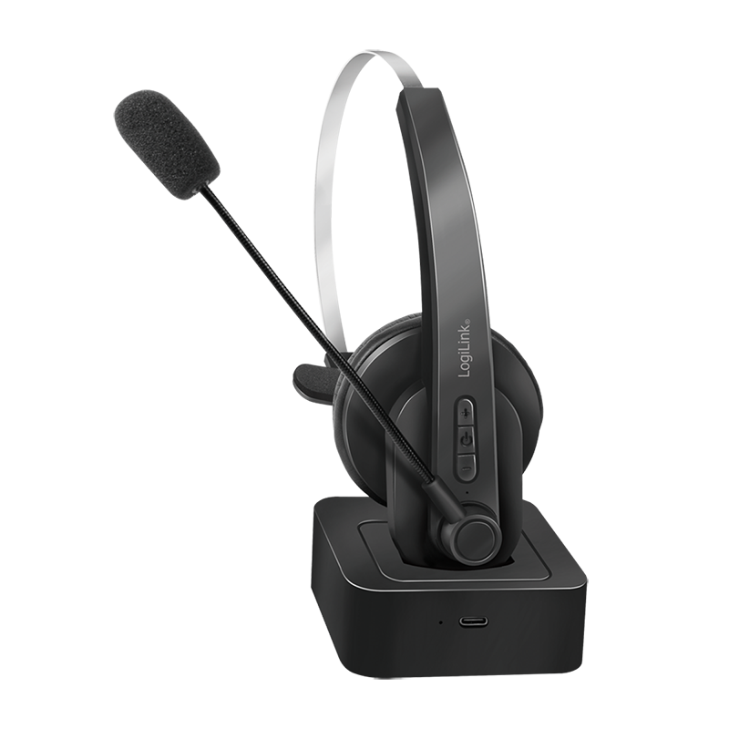 LogiLink Bluetooth Headset, Mono, with charging stand BT0059