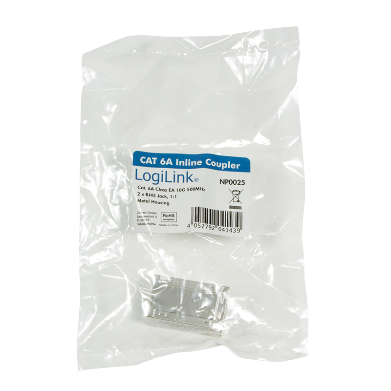 Logilink Patchkabelverbinder 1:1 Cat.6A STP, Metallgehäuse