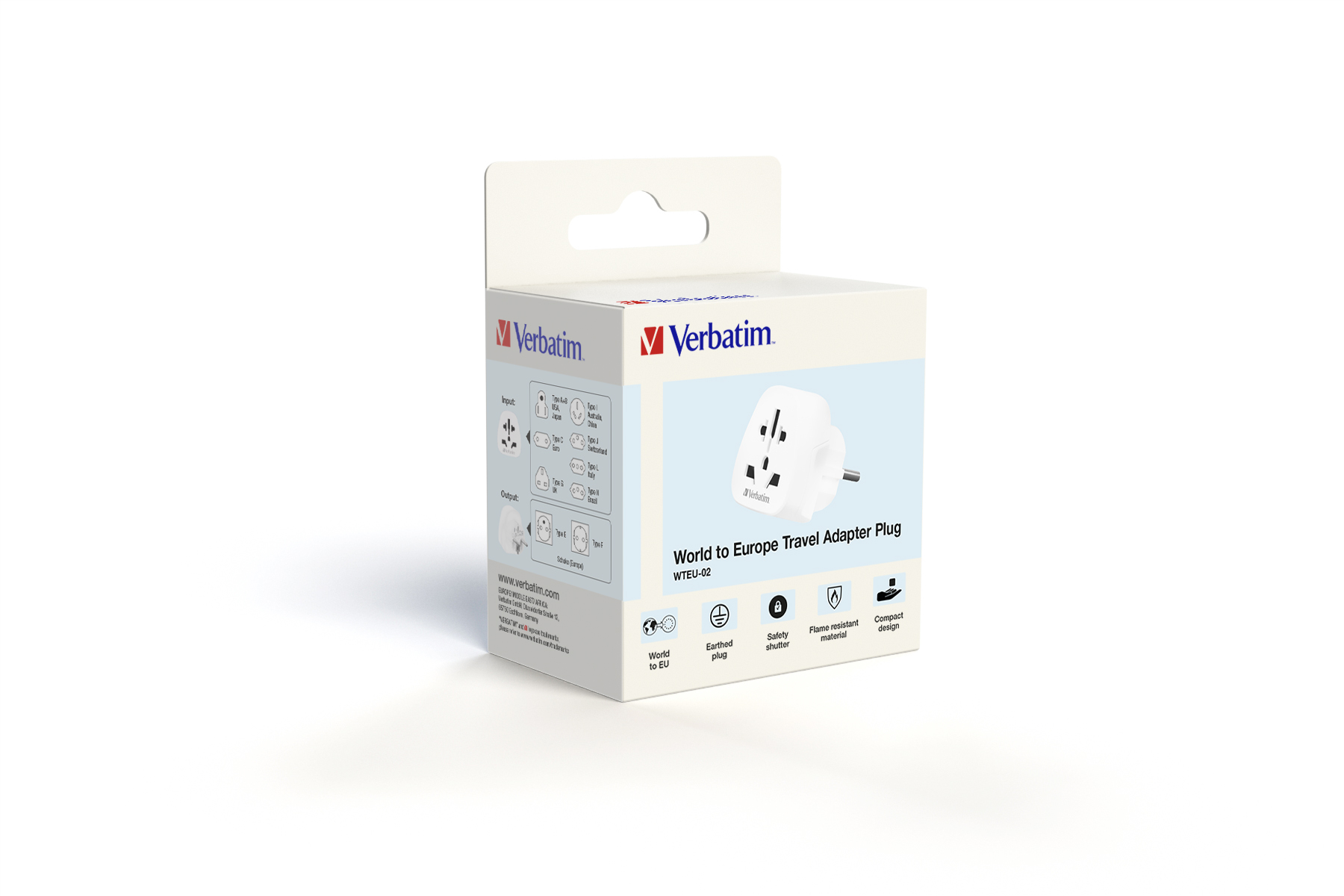 Verbatim World to Europe Travel Adapter Plug WTEU-02