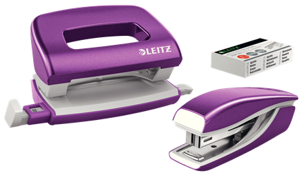 LEITZ Locher und Heftgeräte Set NeXXt WOW lila