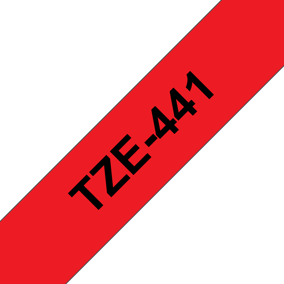 TZE-441 LAMINATED TAPE 18MM 8M BLACK ON RED