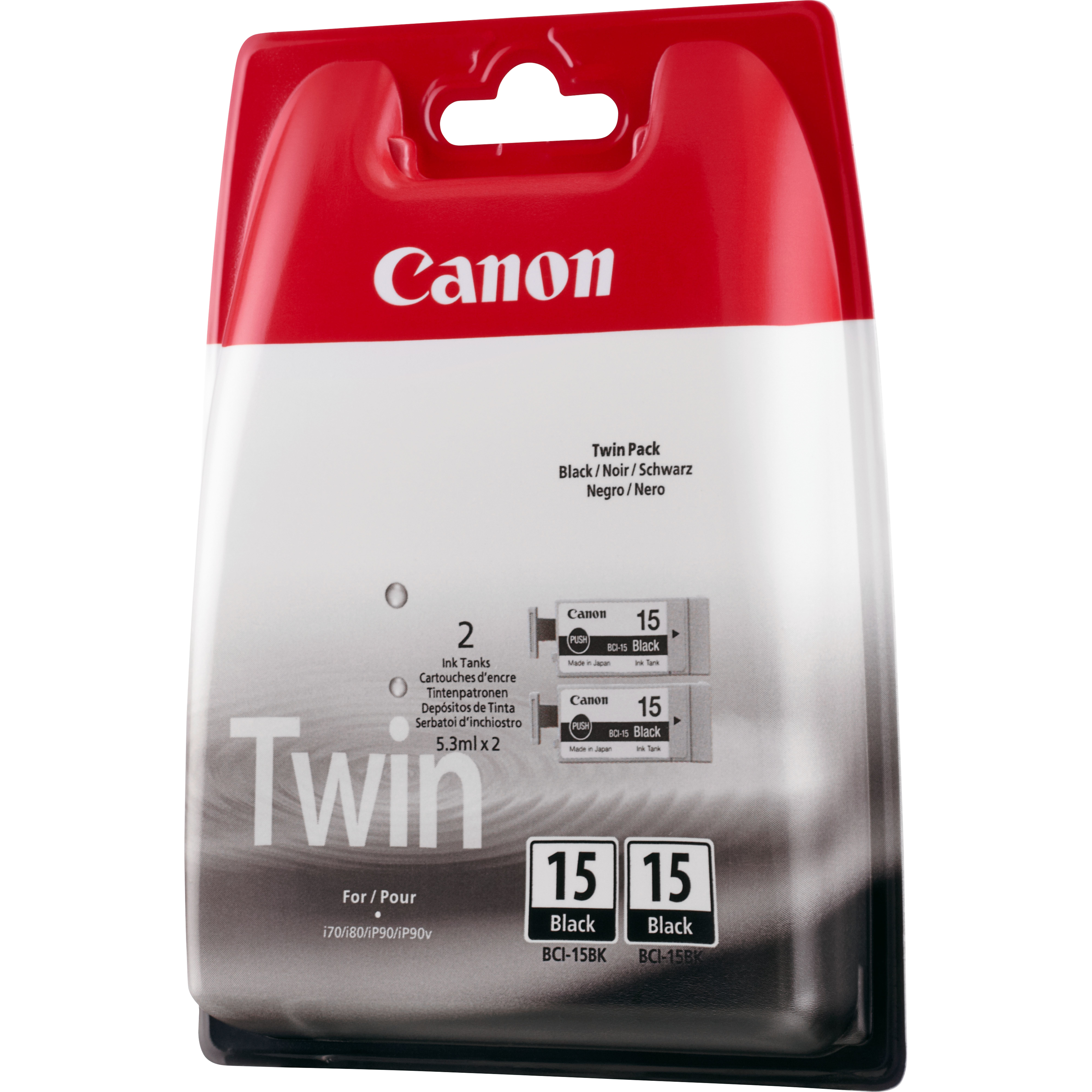 Canon 2x BCI-15 BK schwarz Druckerpatronen, 2er-Set