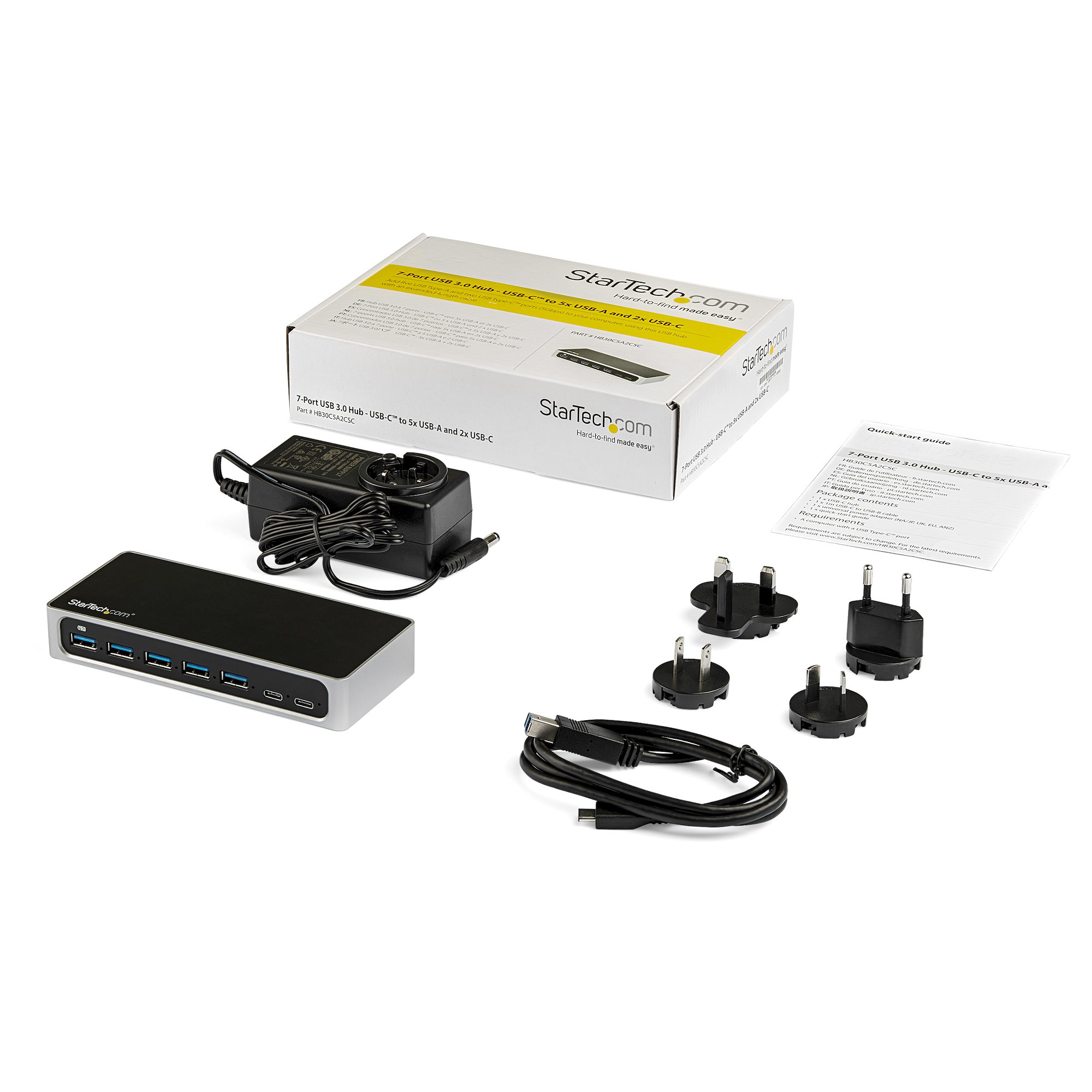 STARTECH.COM 7-Port USB-C Hub - USB-C to 5x USB-A and 2x USB-C - USB 3.0