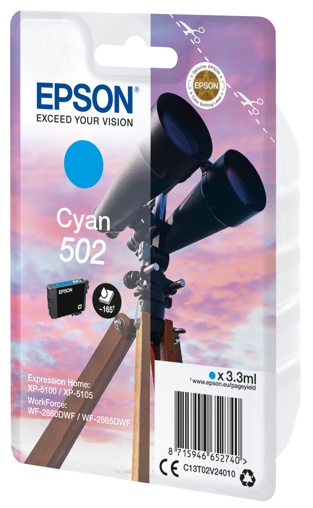EPSON 502/T02V24 (Fernglas) cyan Druckerpatrone