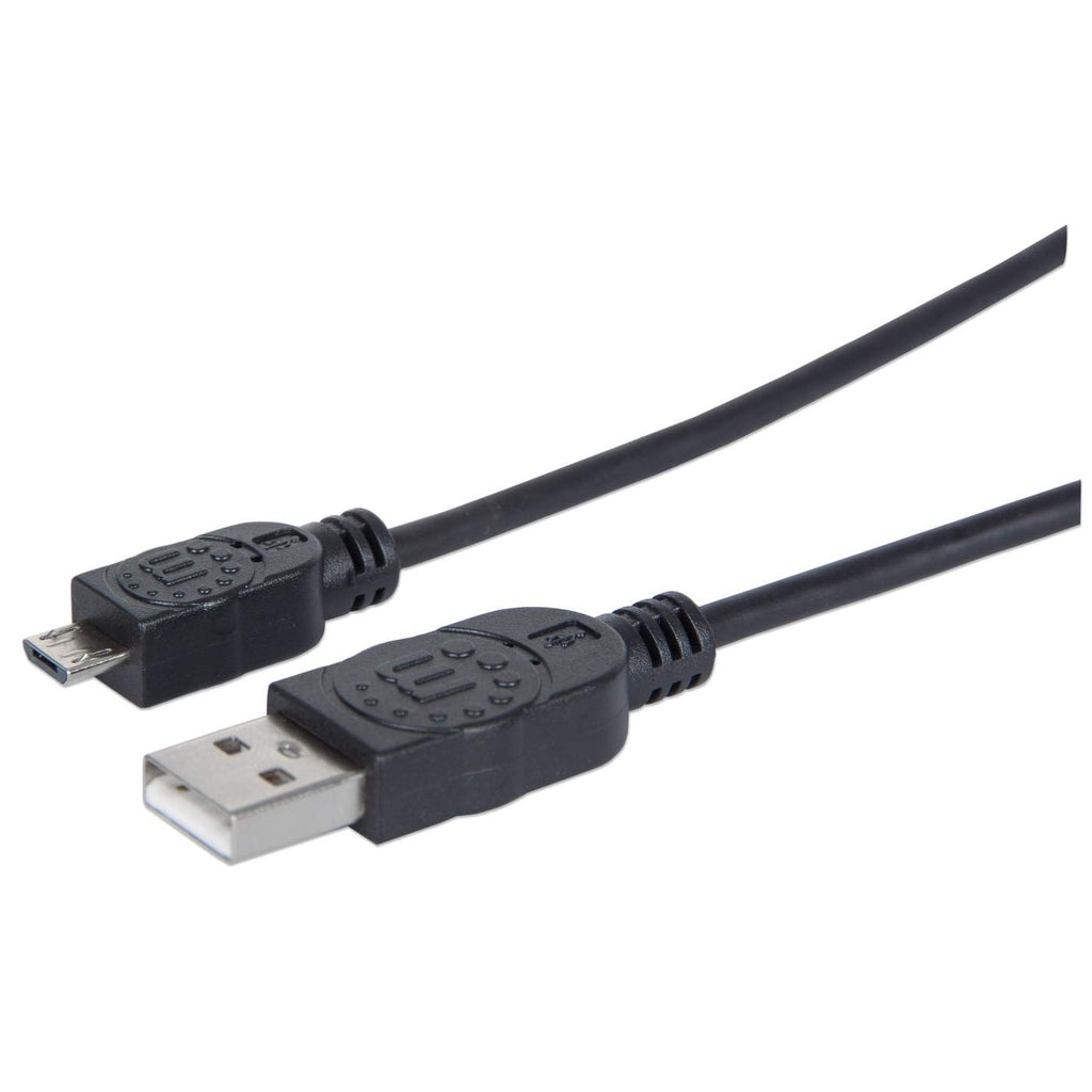 MANHATTAN USB Kabel A -> micro B St/St 1.80m sw