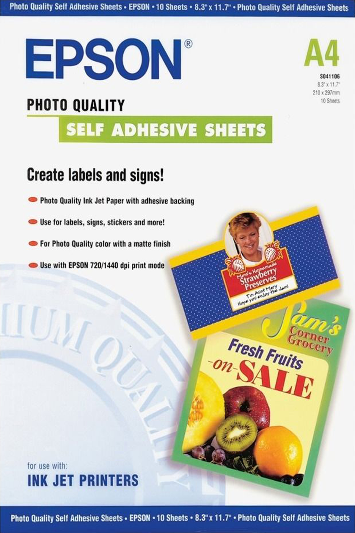 Epson Self-Adhesive Photo Paper S041106 A4 matt 10 Blatt 167 g/m²