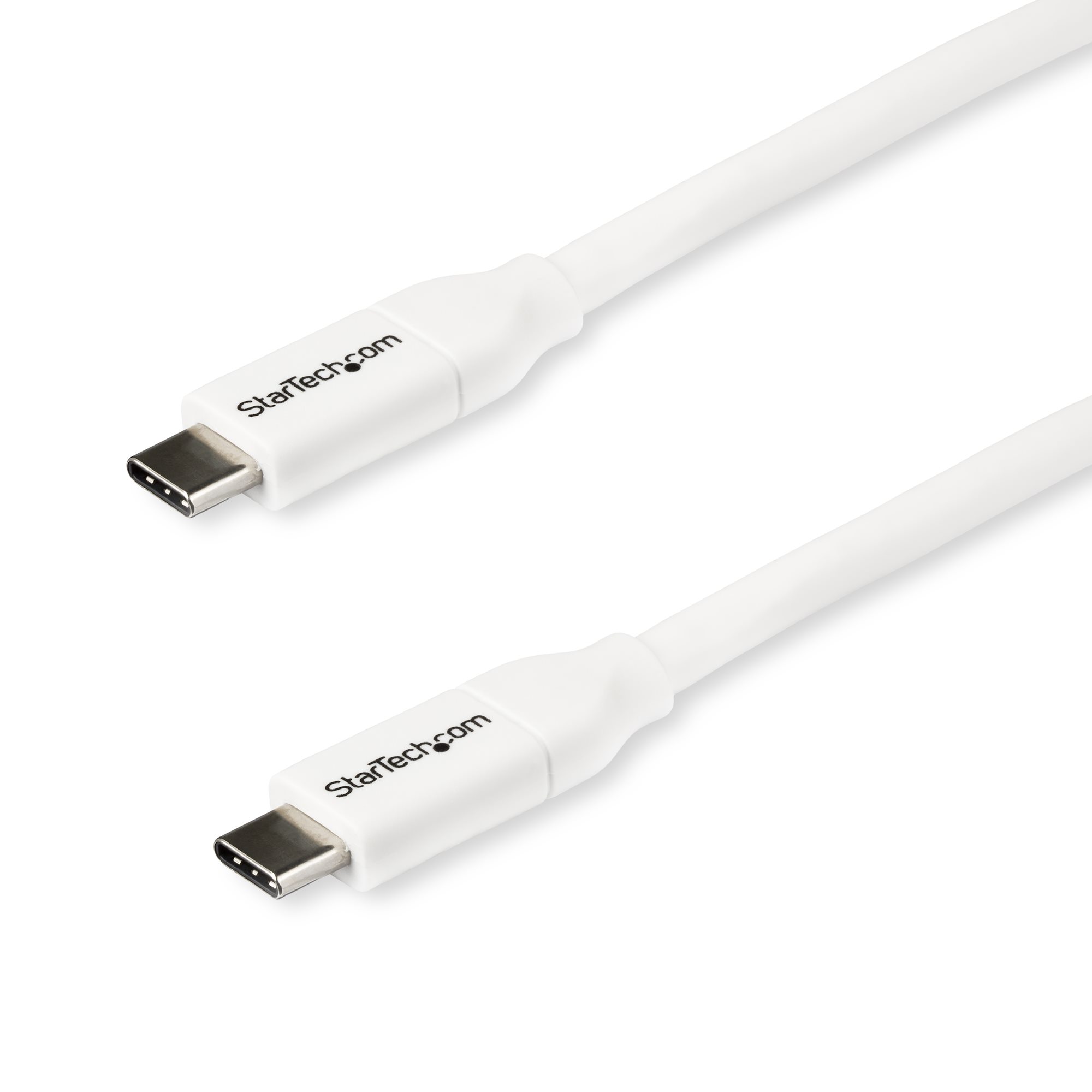 STARTECH.COM USB-C auf USB-C Kabel mit 5A Power Delivery - St/St - Weiss - 2m - USB 2.0 - USB-IF zertifiziert - USB Typ C Kabel