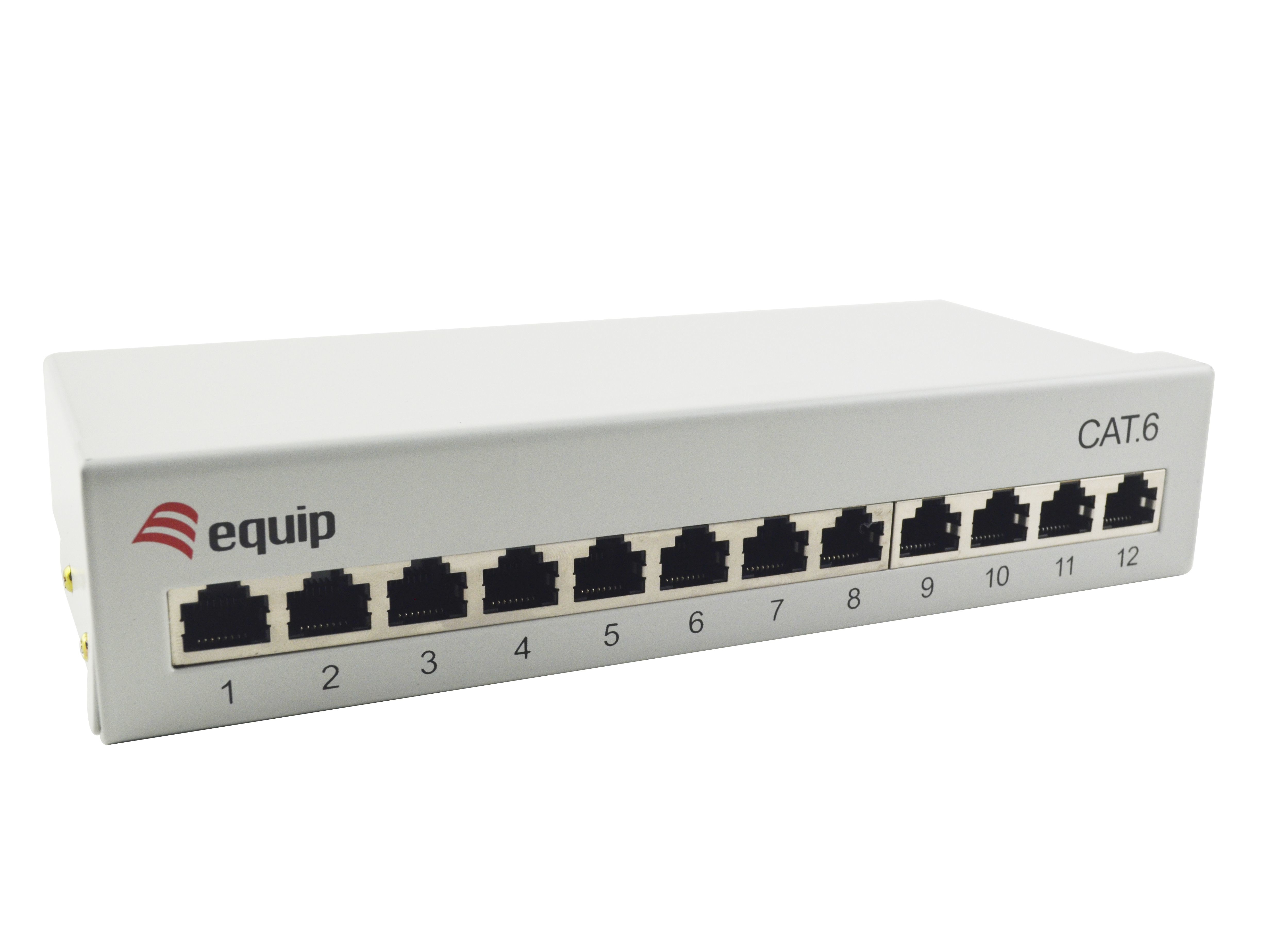 Equip Patchpanel 12xRJ45 Cat6 Desktop 250MHz RAL7035
