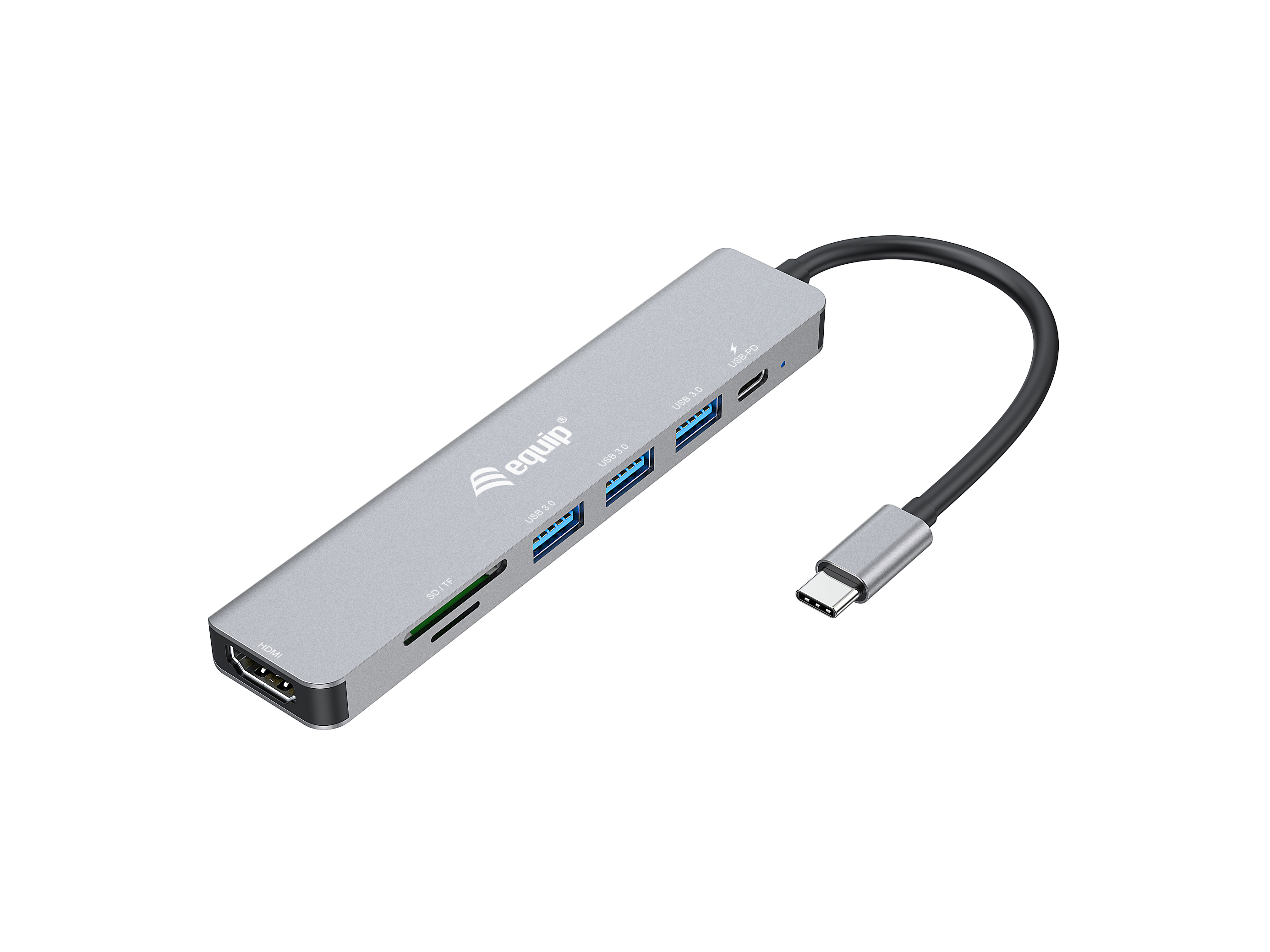 Equip Dock 7-1 USB-C->HDMI,3xUSB-A,SD/TF,100W USB-C 0.25m