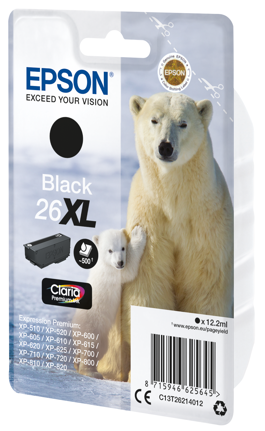 EPSON 26XL / T2621XL (Eisbär) schwarz Druckerpatrone