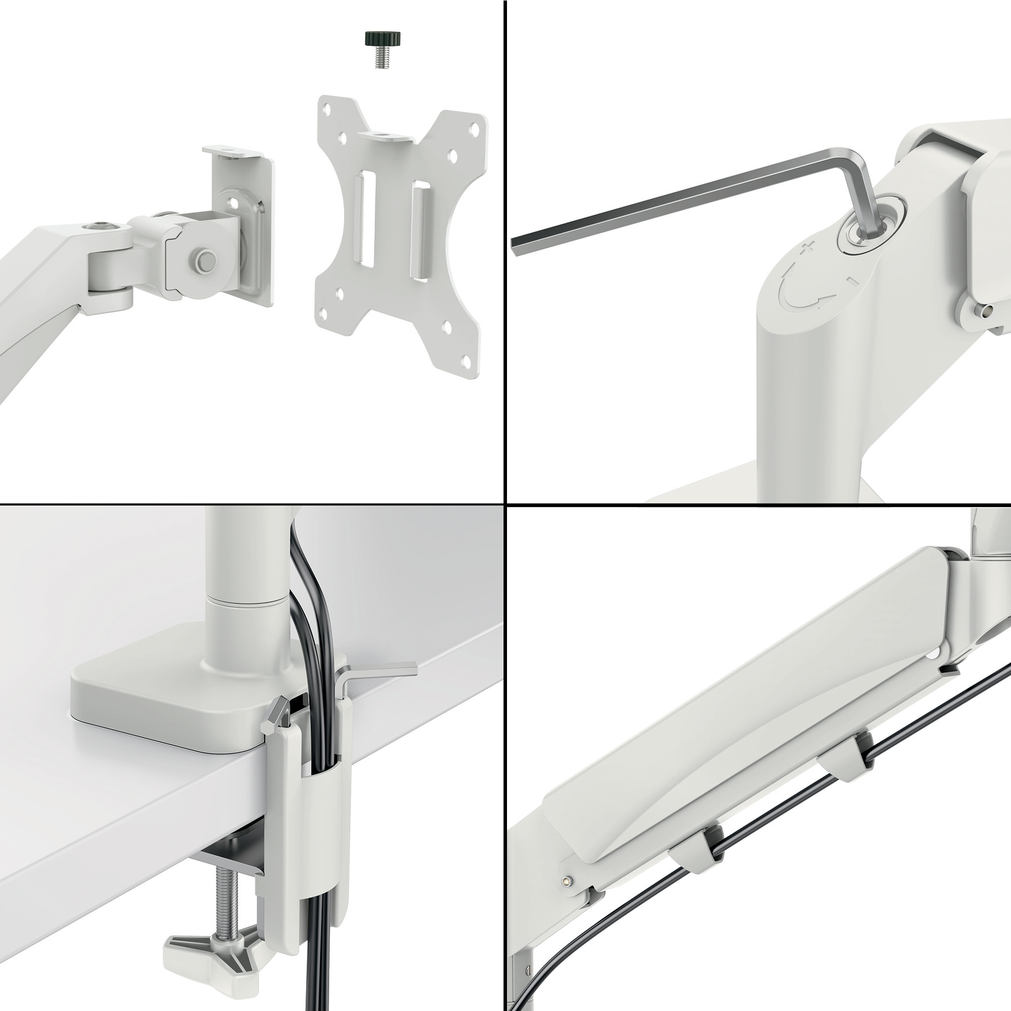 LEITZ Monitor-Halterung Ergo 64890085 lichtgrau für 1 Monitor, Tischklemme