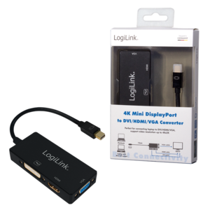 Logilink 4K Mini DisplayPort 1.2 zu DVI/HDMI/VGA Adapter