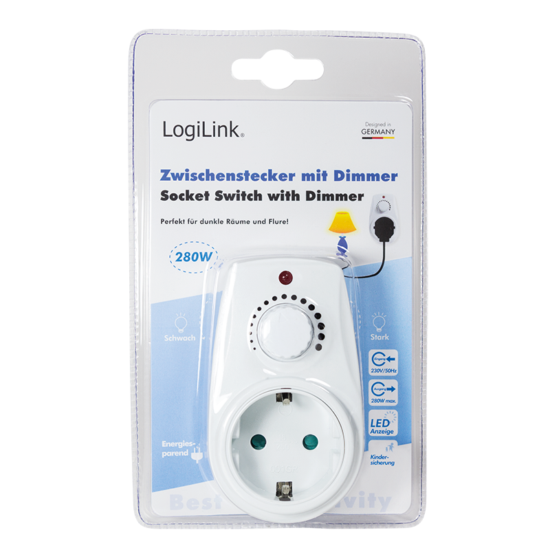 Logilink Steckdosenadapter mit Dimmer weiß