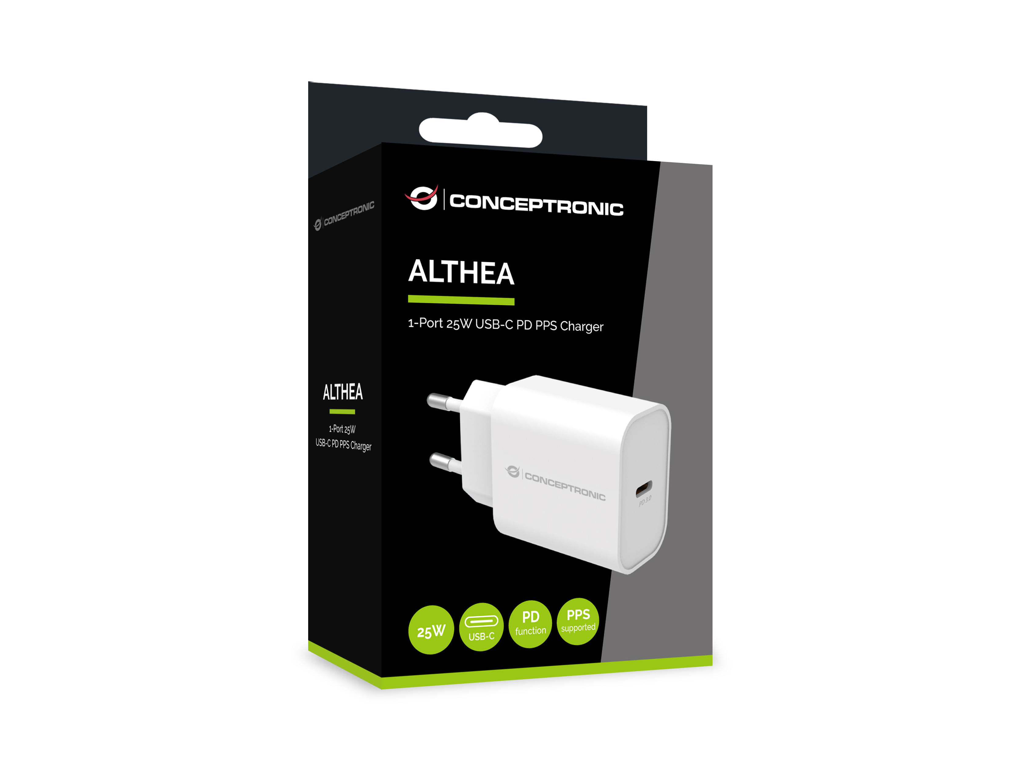 CONCEPTRONIC Ladegerät 1Port USB-C 25WPD3.0/PPS ws
