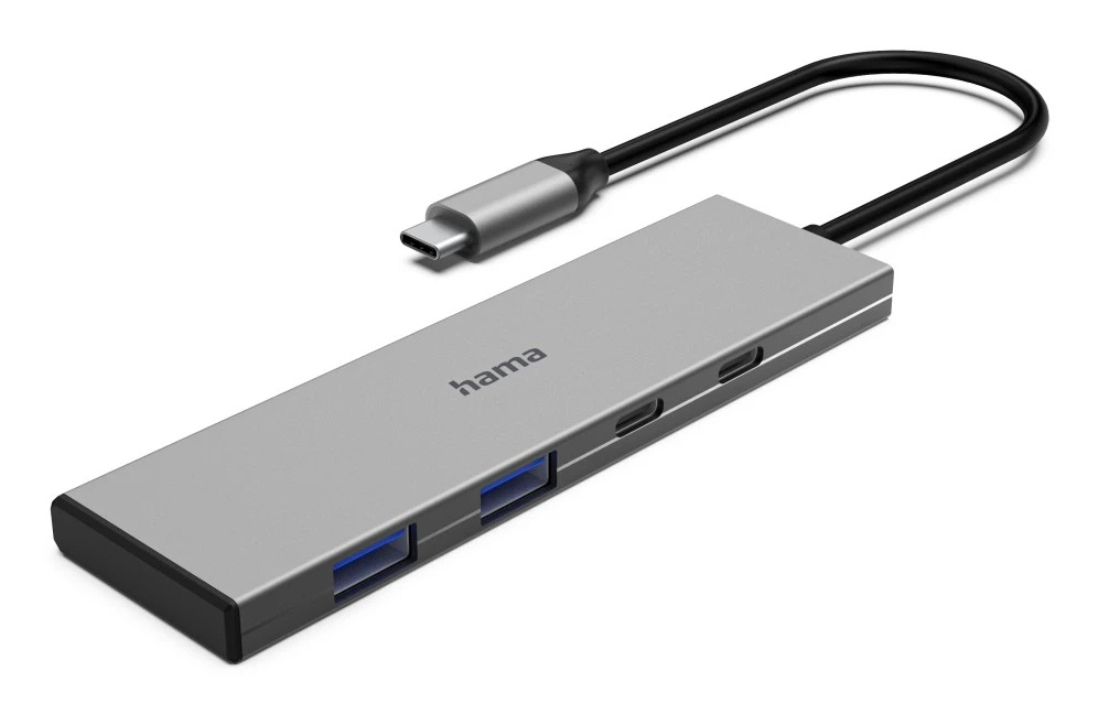 hama USB-Hub 4-fach grau
