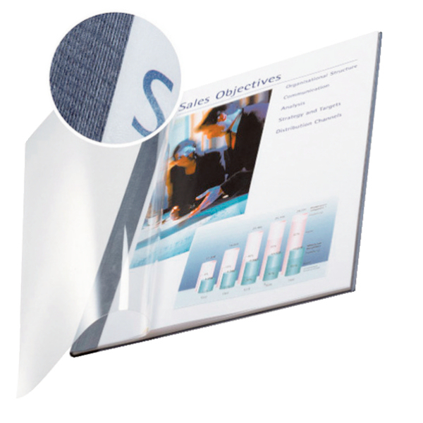 LEITZ Buchbindemappen blau Softcover für 36 - 70 Blatt DIN A4, 10 St.