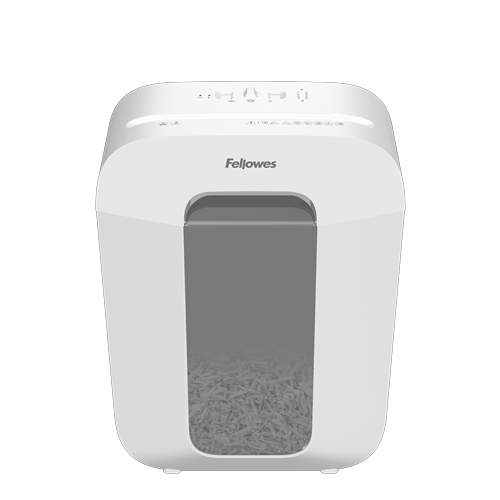 Fellowes Powershred LX50 Aktenvernichter mit Partikelschnitt P-4, 4 x 37 mm, bis 9 Blatt, weiß