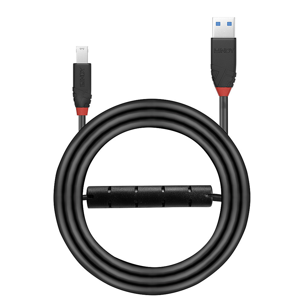 USB 3.2 Gen 1 Aktivkabel Slim, USB-A Stecker > USB-B Stecker