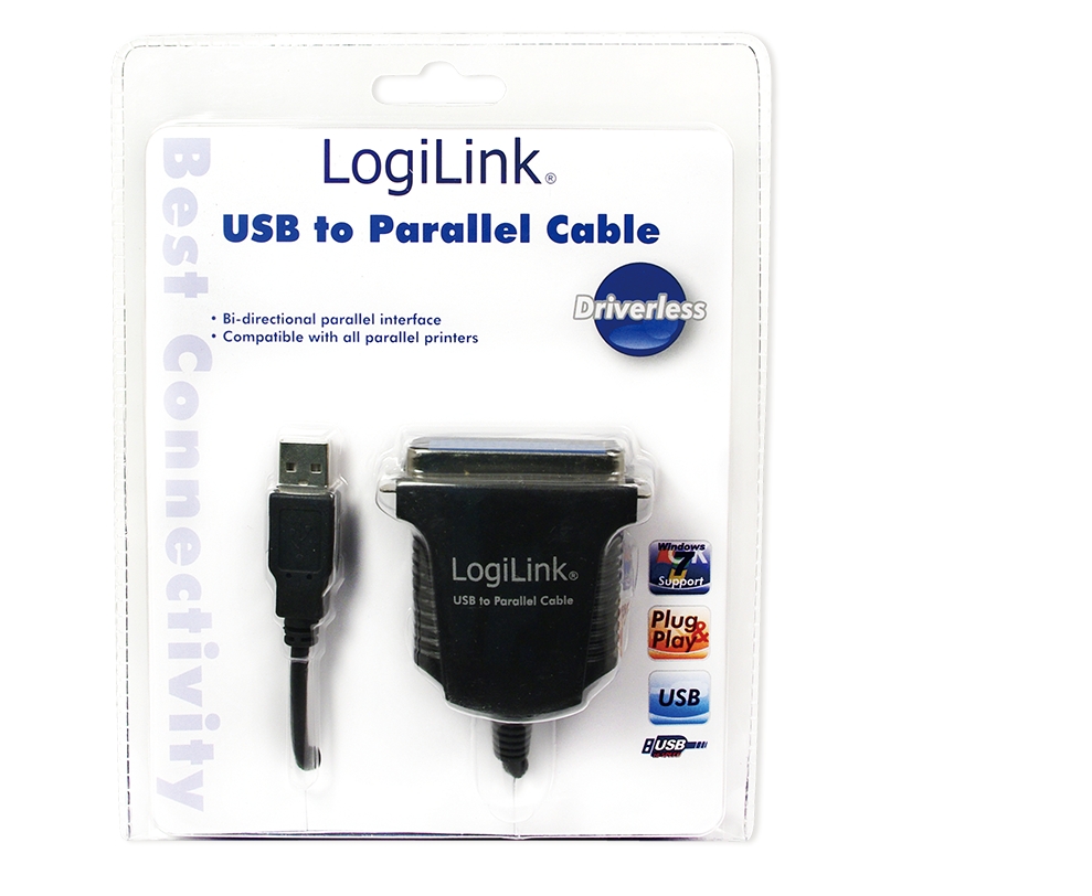 Logilink USB-Kabel Parallel 1.80m schwarz