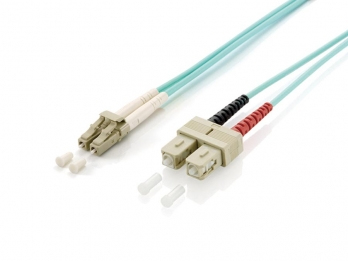 Equip Patchkabel LC->SC 0.50m Multimode Duplex OM3 türkis Polybeutel