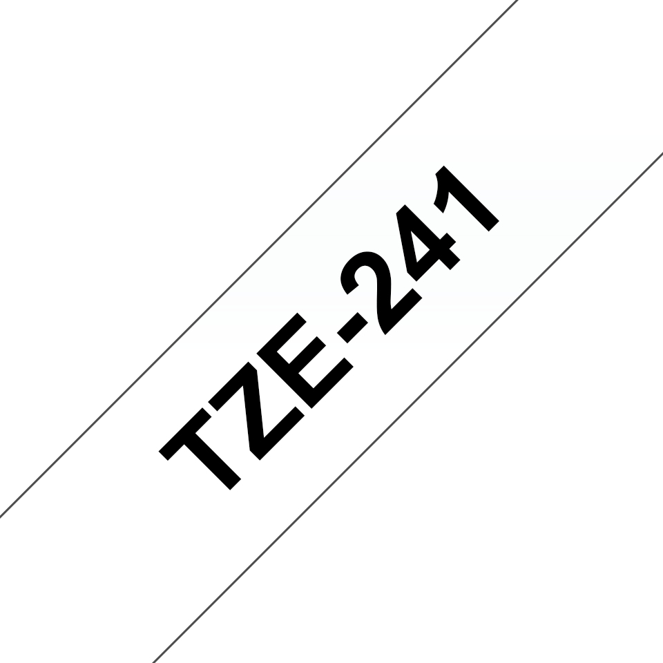 TZE-241 LAMINATED TAPE 18MM 8M BLACK ON WHITE