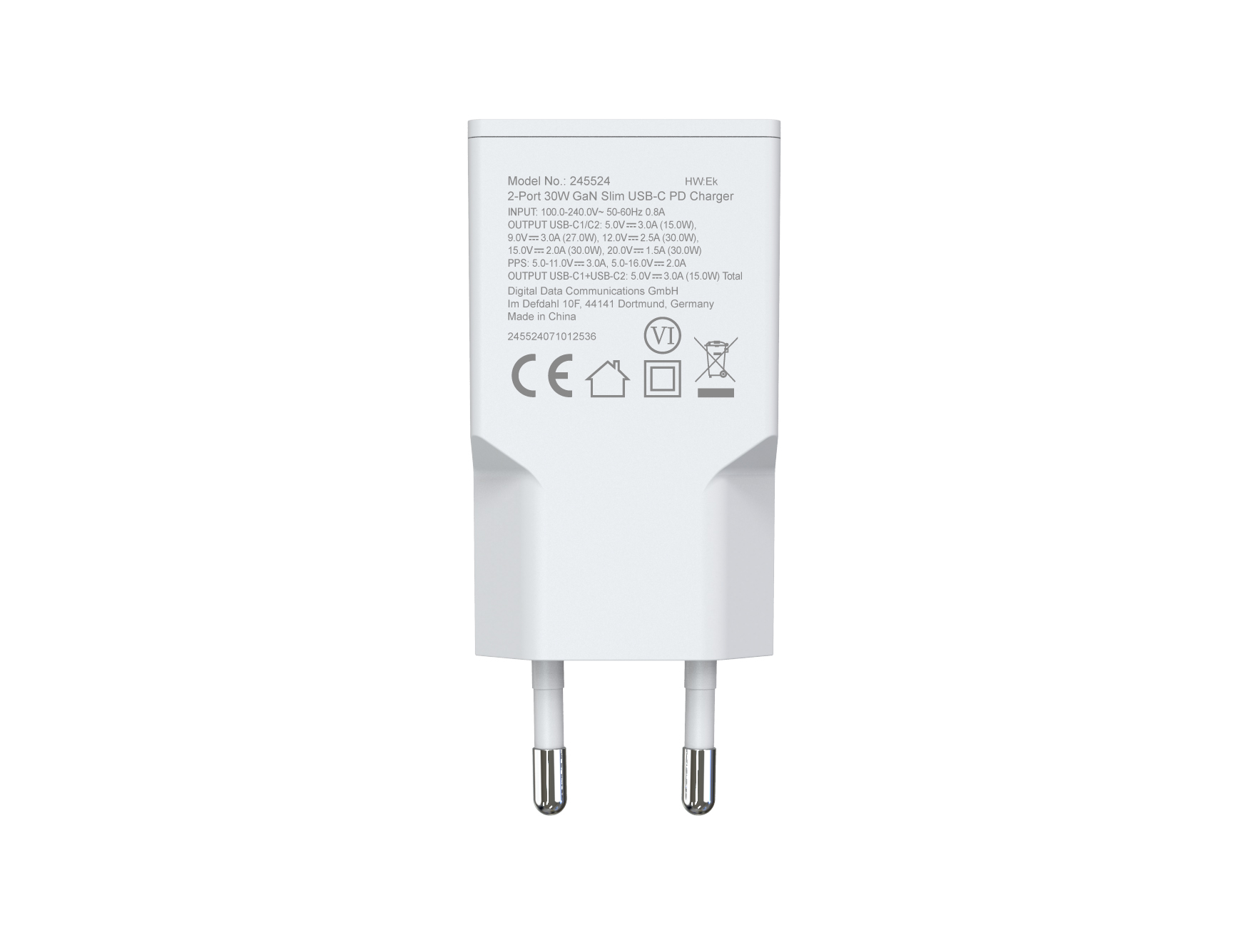 Equip Ladegerät 2Port USB-C PD3.0 GaN Slim 30W ÜSS ws