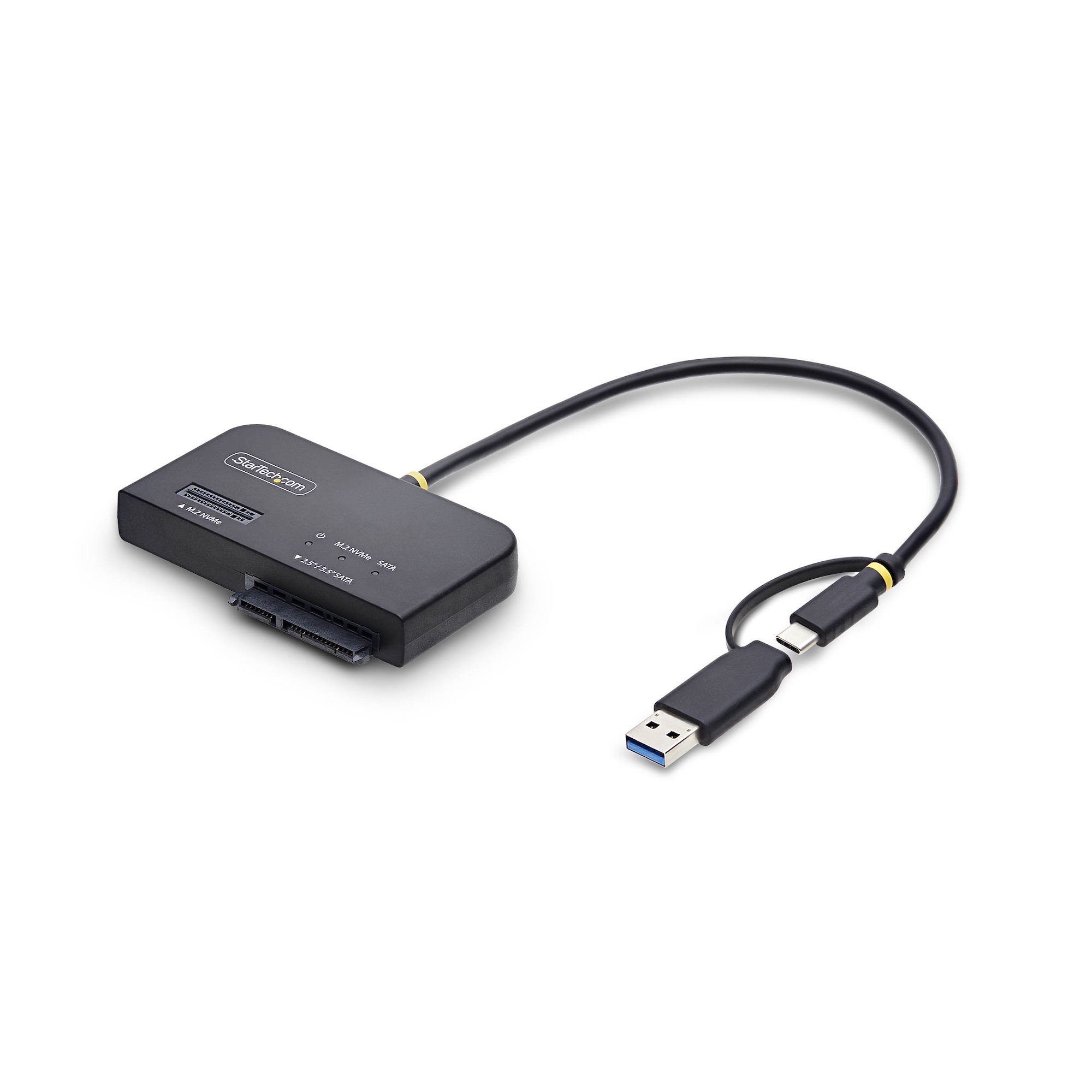 STARTECH.COM USB-C und USB-A auf M.2 NVMe und 6,35-8,89cm 2,5-3,5Zoll SATA Adapter 10Gbps werkzeugloser externer SSD Festplattenles