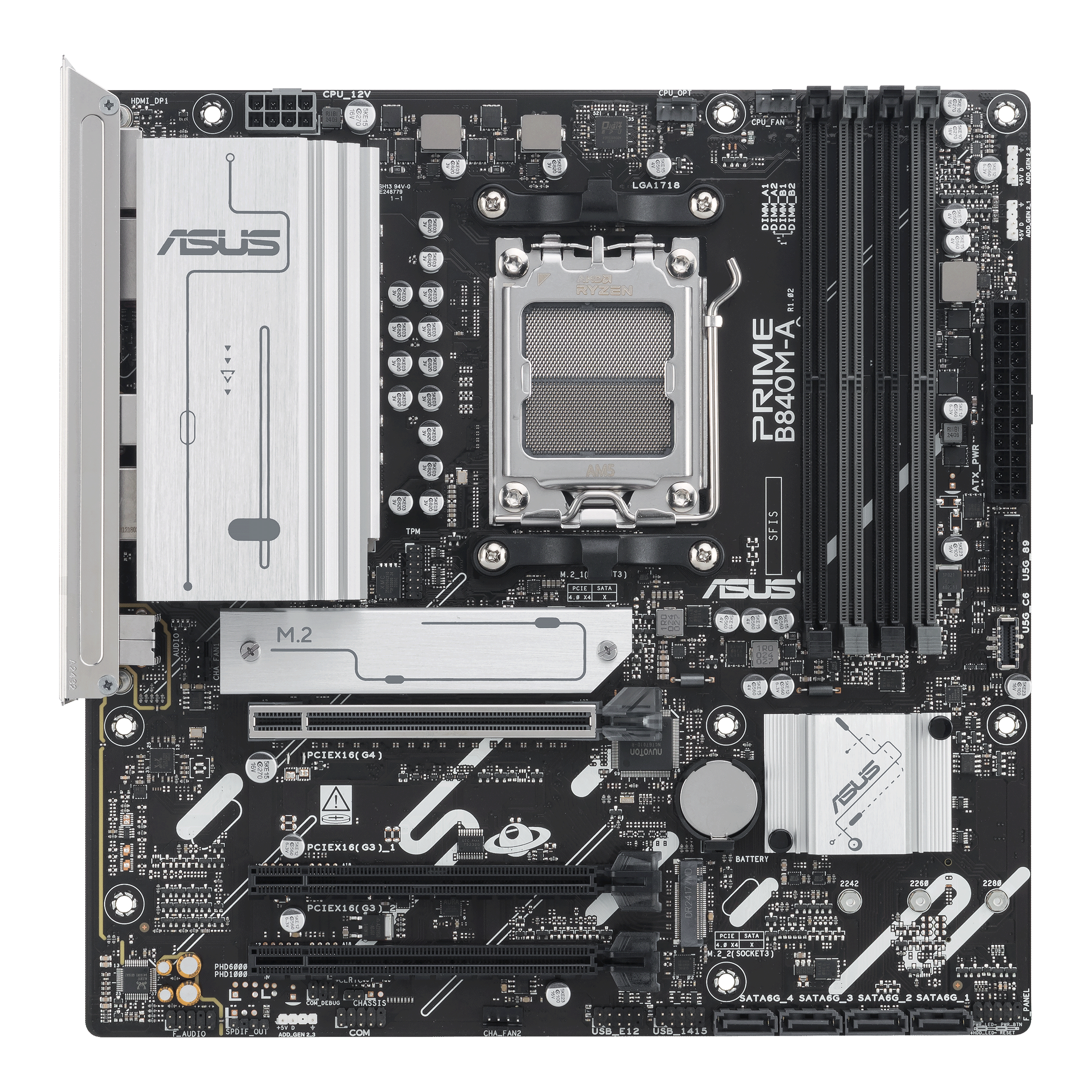 ASUS PRIME B840M-A-CSM AM5 DDR5 micro ATX MB 1xHDMI 2xDP 3xM.2 4xSATA