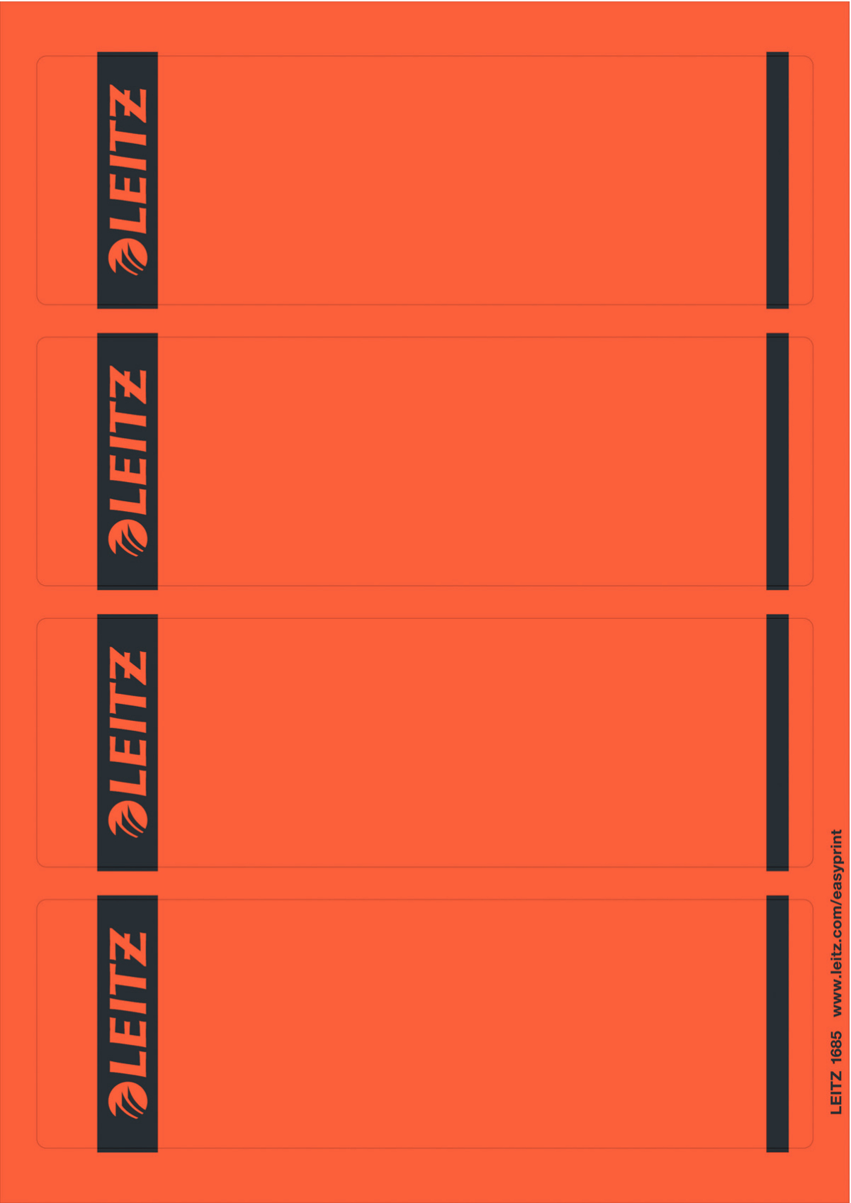LEITZ Ordneretiketten 1685/2-25 rot, 100 St.