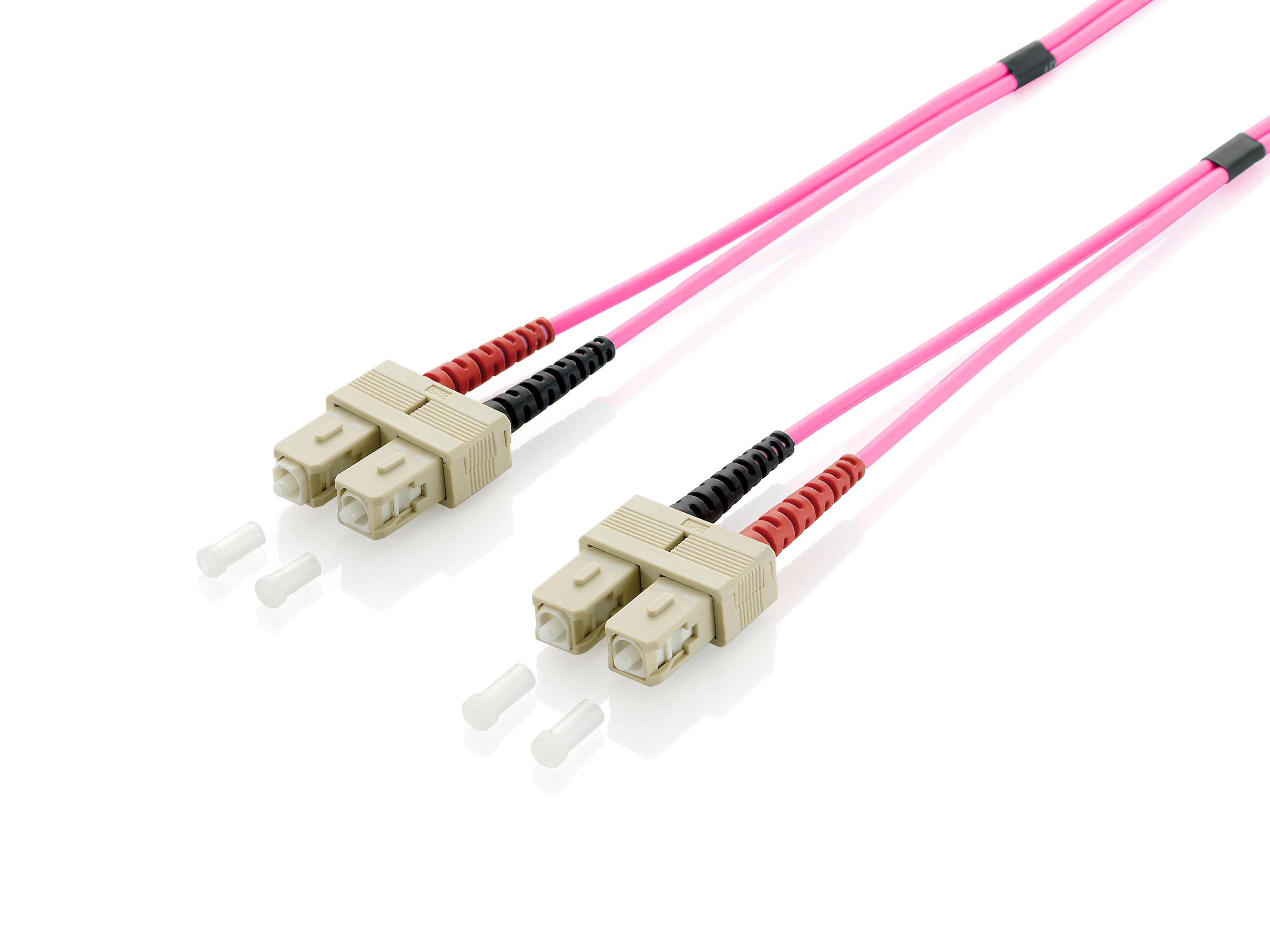 Equip Patchkabel SC->SC 10.00m Multimode Duplex OM4 violett Polybeutel