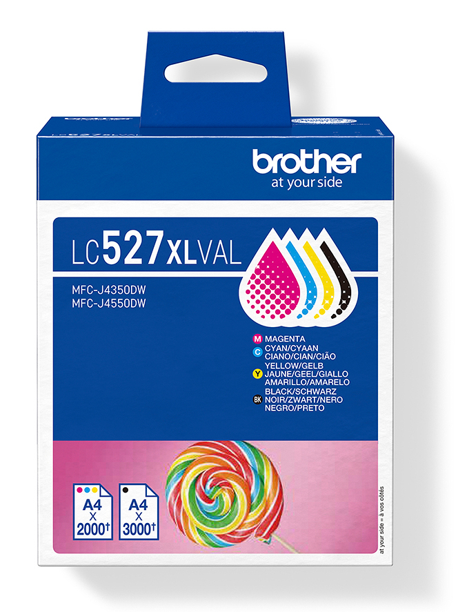 brother LC-527XLVAL schwarz, cyan, magenta, gelb Druckerpatronen, 4er-Set