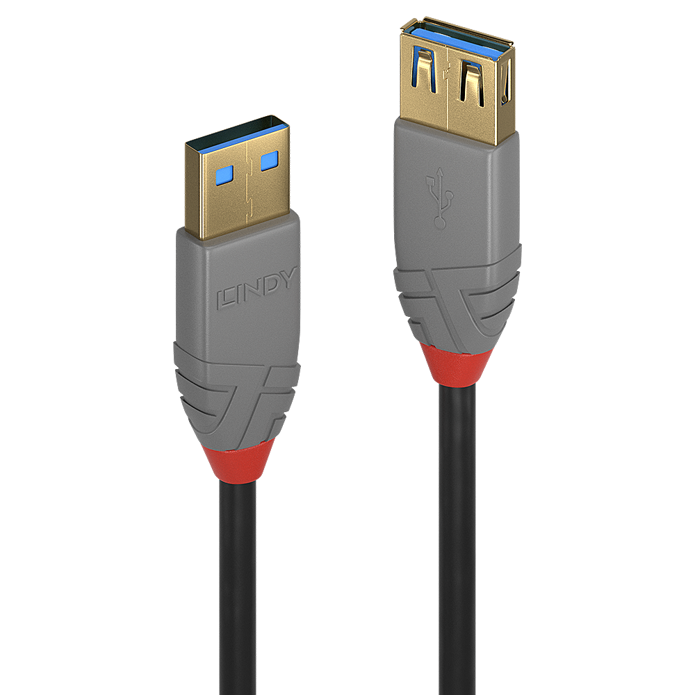 USB 3.2 Gen 1 Verlängerungskabel Anthra Line, USB-A Stecker > USB-A Buchse