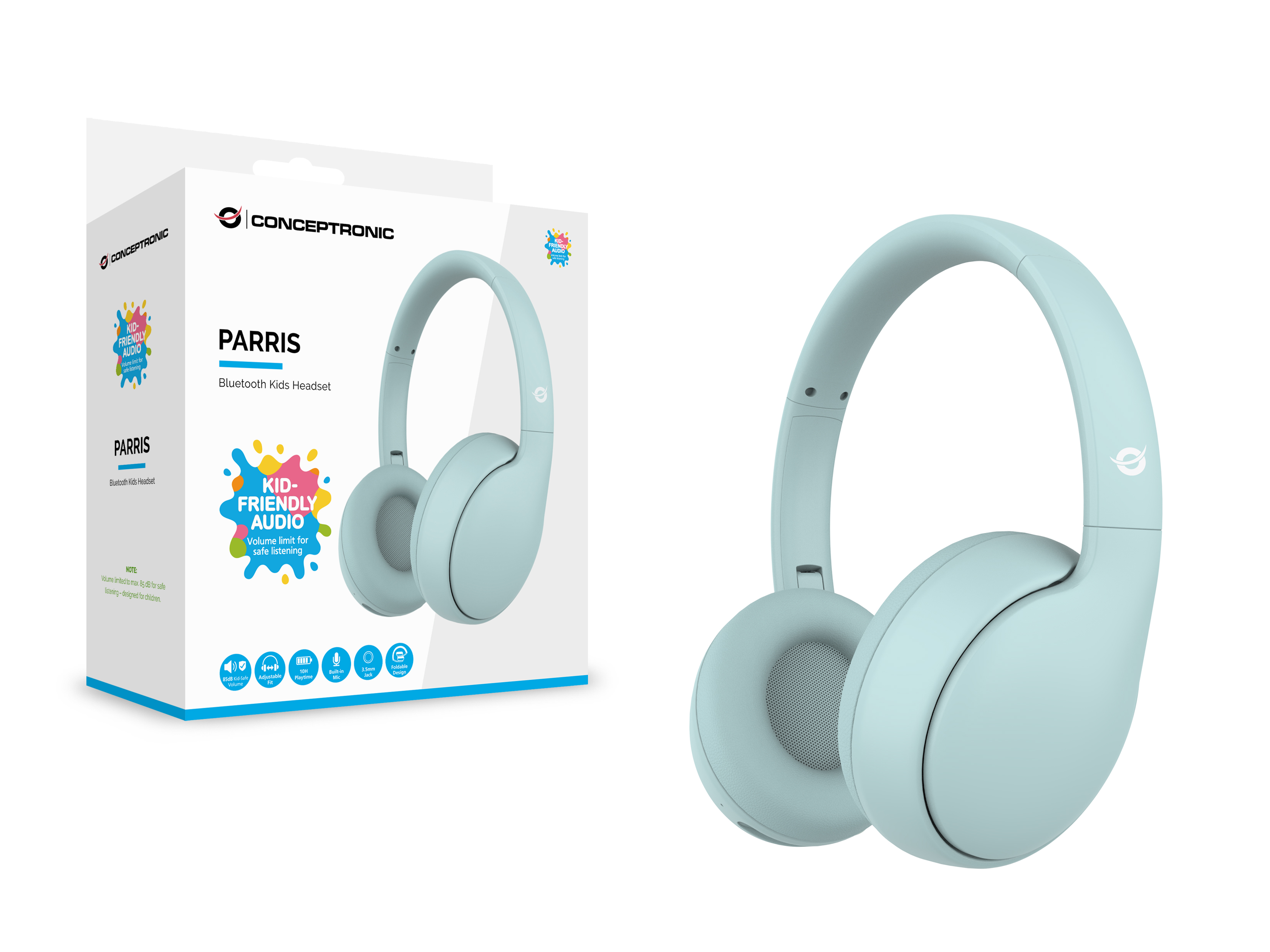 CONCEPTRONIC Headset Kids Wireless BT6.0/Mikro 85dB 10Std bl