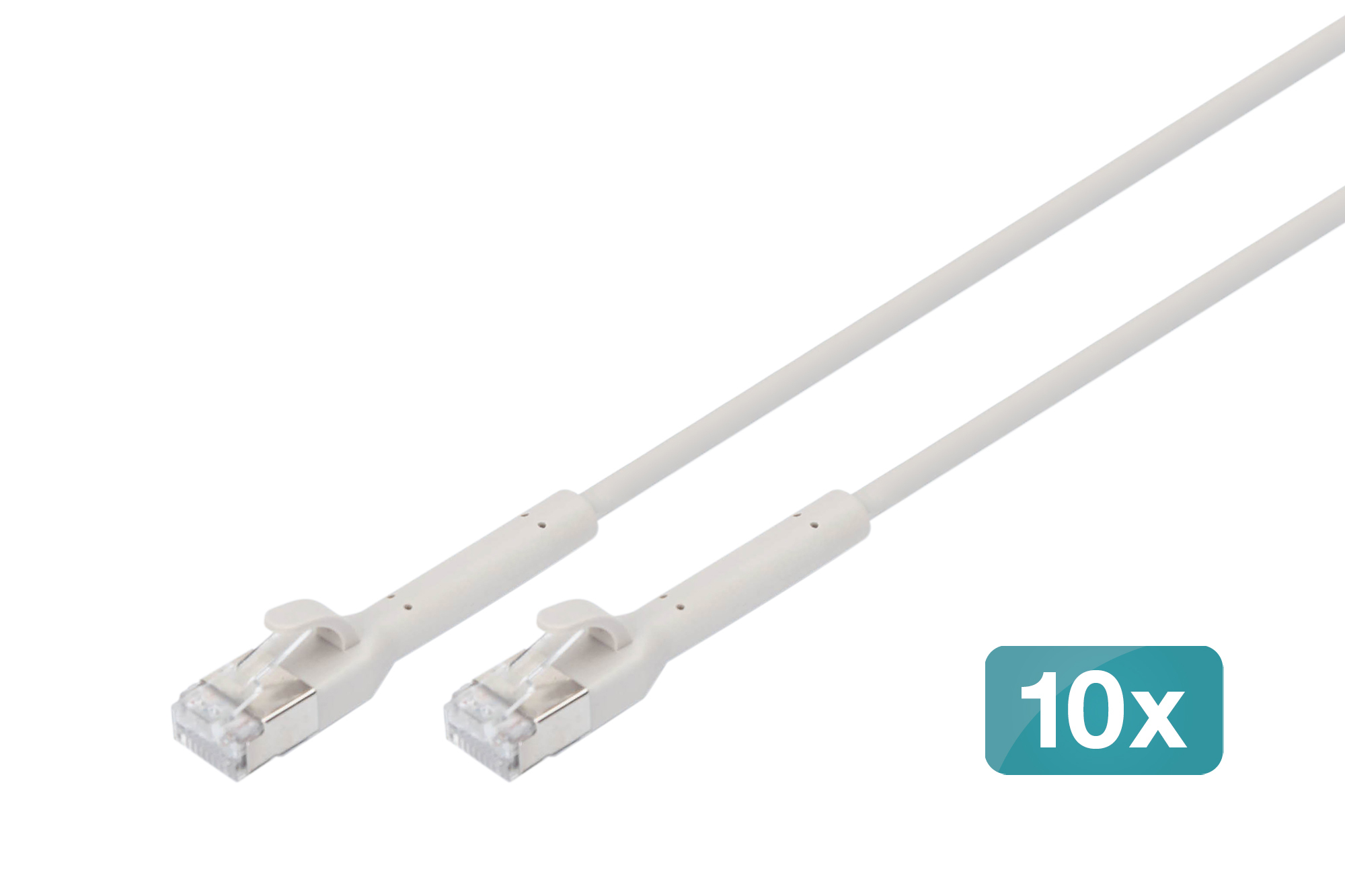 DIGITUS Patchkabel abw.CAT 6A F/FTP Kupfer,0,5m grau 10 Stk.