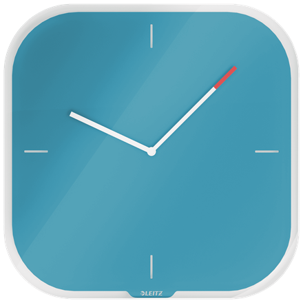 LEITZ Wanduhr Cosy blau Sicherheitsglas 30,0 x 30,0 cm