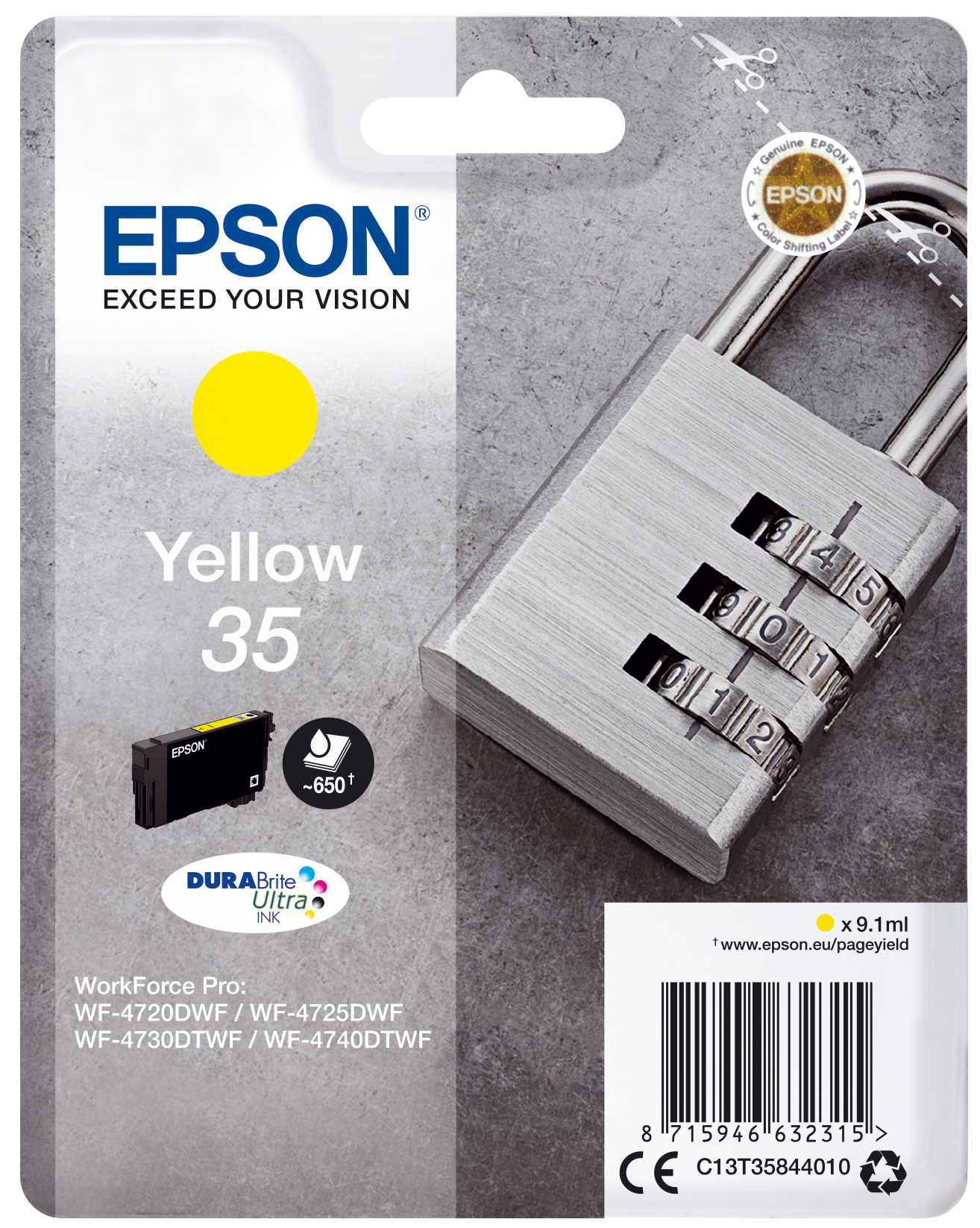 EPSON 35 / T3584 (Vorhängeschloss) gelb Druckerpatrone