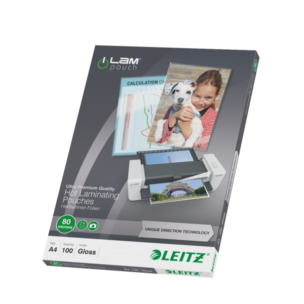 LEITZ Laminierfolien UDT glänzend für A4 80 micron, 100 St.