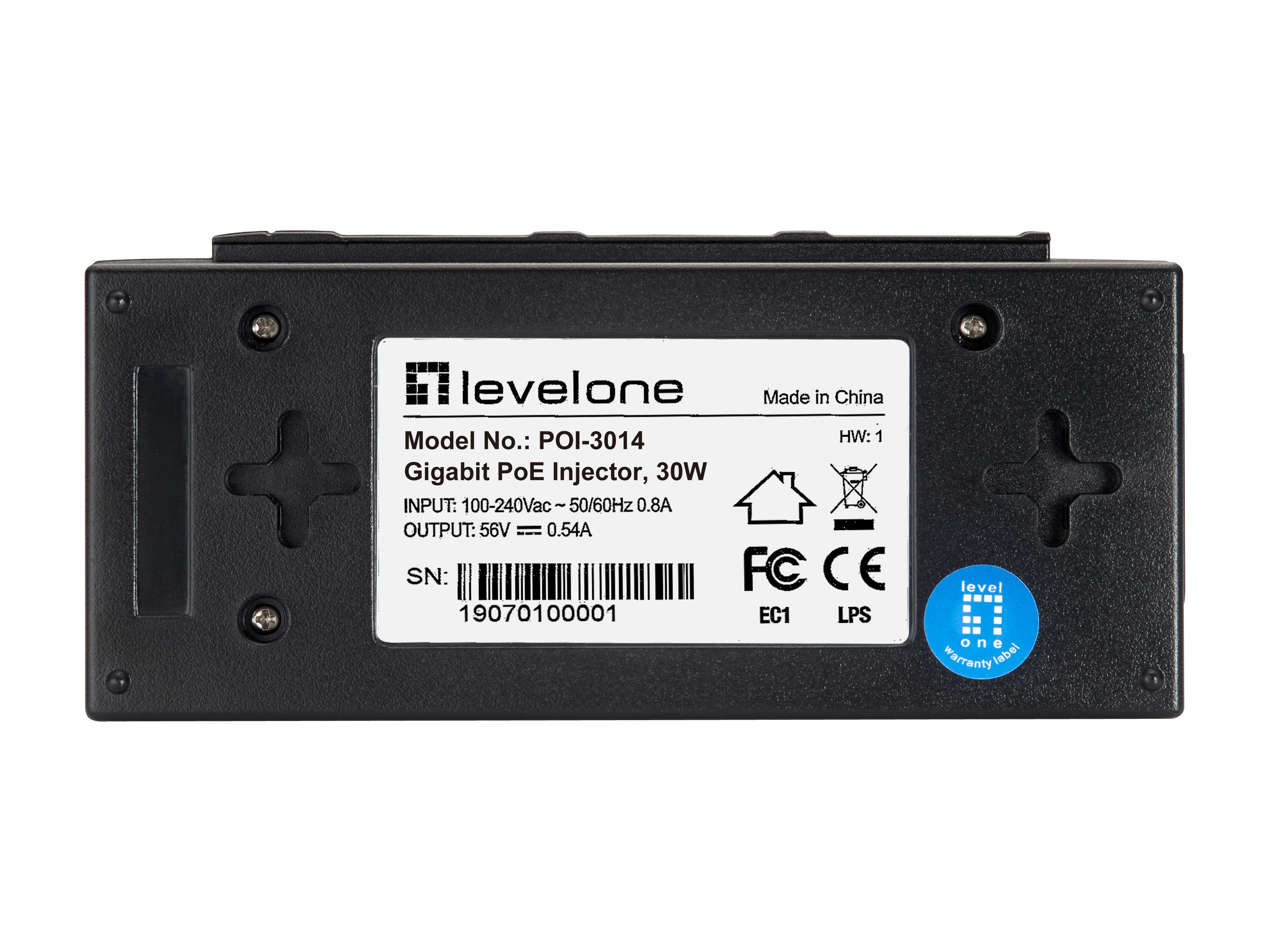 LevelOne PoE-Injektor GE 2x PSE 30W schwarz