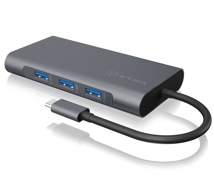 Dockingstation IcyBox USB-C -> USB3.0/HDMI/VGA/LAN/SD/mSD/
