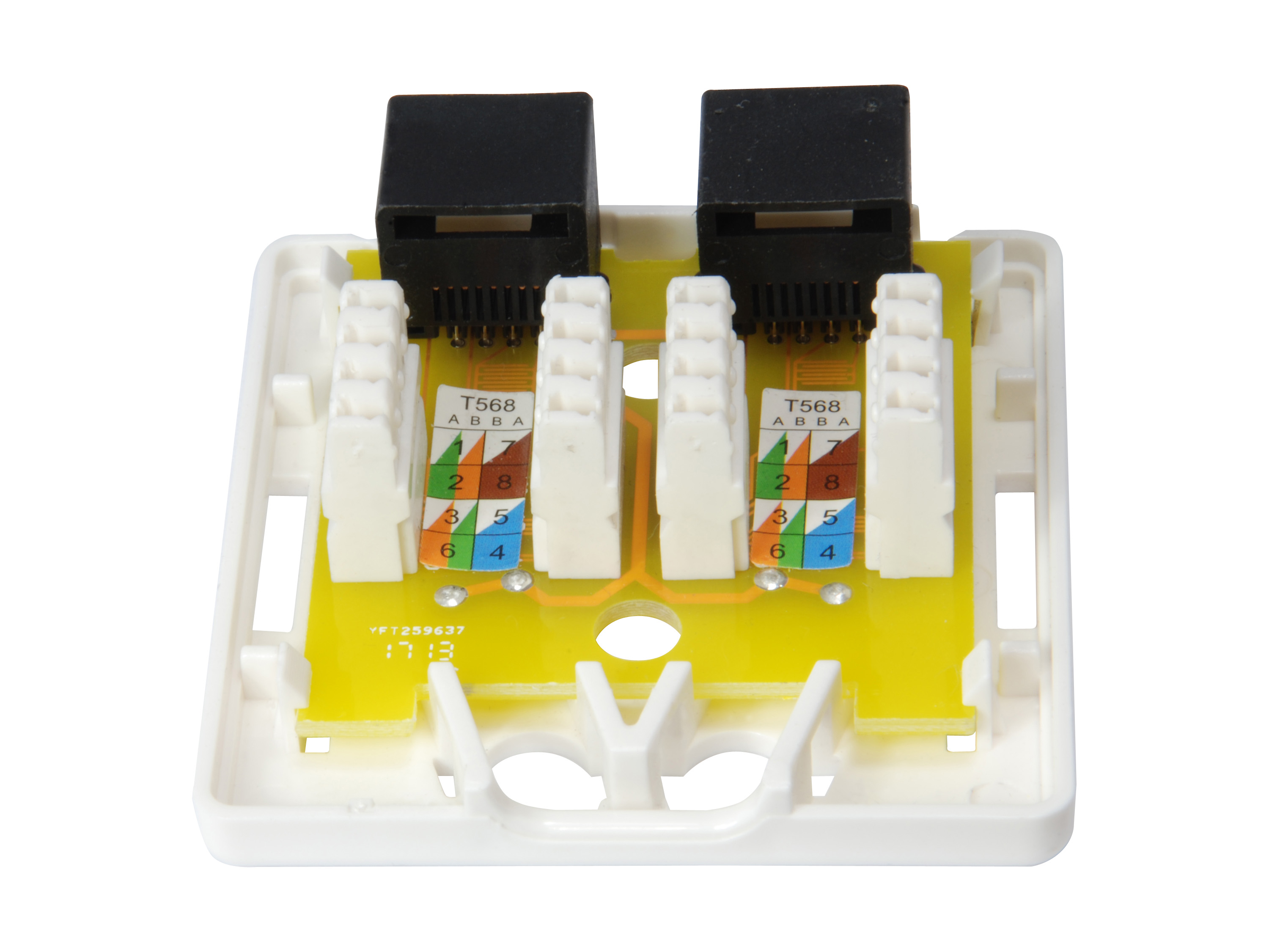 Equip Aufputzdose Cat6 2-Port 2x RJ45 UTP RAL 9010 ws Polybeutel