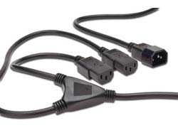 DIGITUS Y-Netzanschlusskabel, 1,7m, schwarz