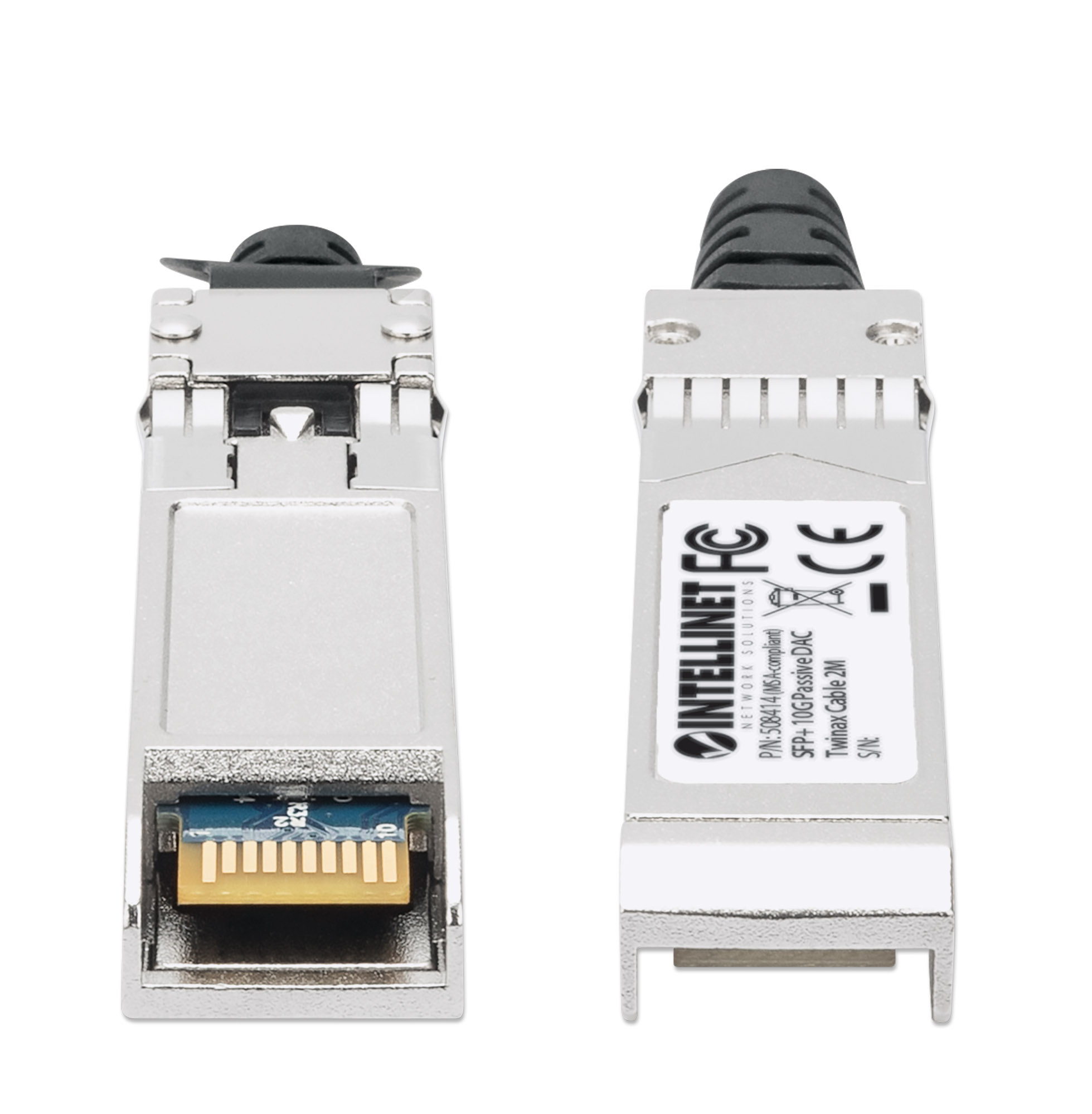 INTELLINET SFP+ 10G Passives DAC Twinax-Kabel SFP+ auf SFP+ 2 m MSA-konform Direct Attach Copper AWG 30 schwarz