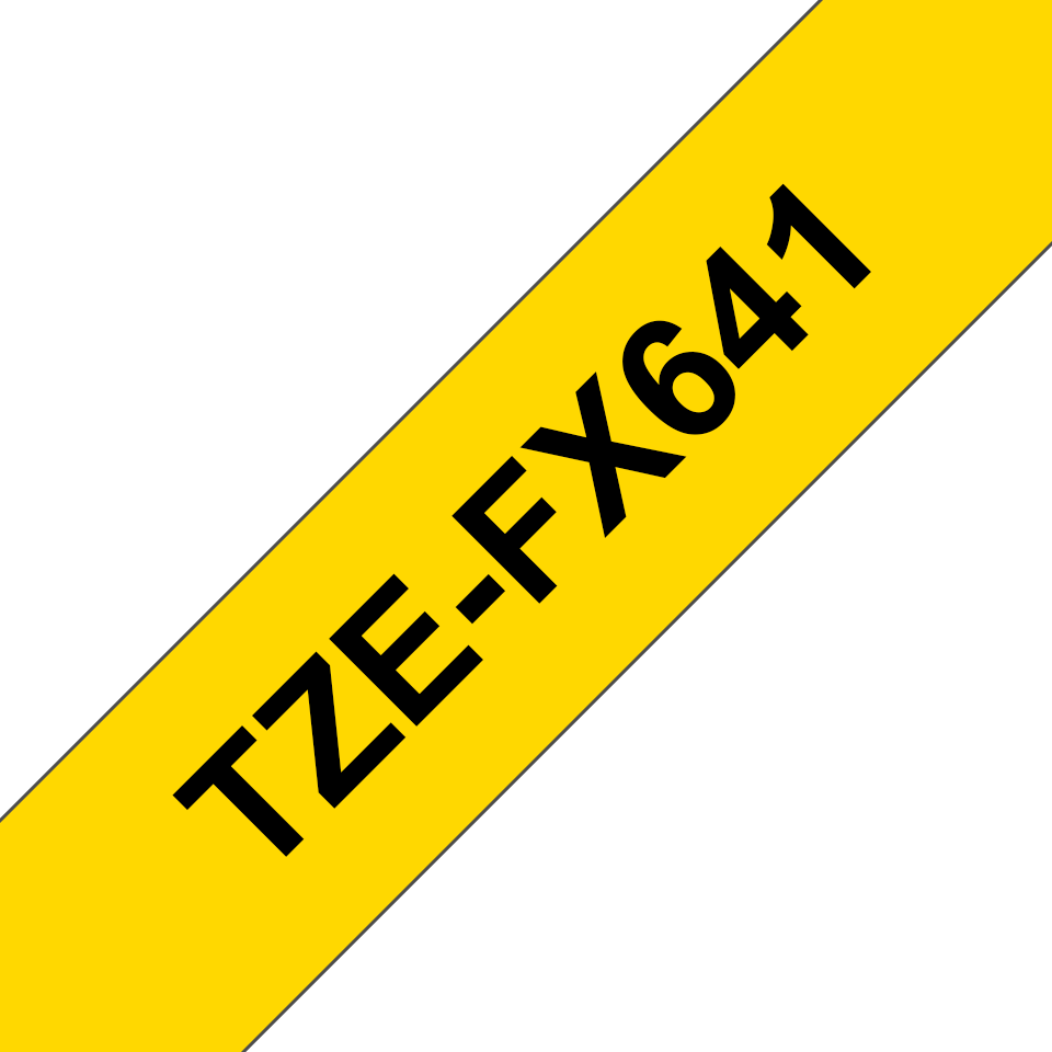 TZE-FX641 FLEXI-TAPE LAM. 18MM 8M BLACK ON YELLOW