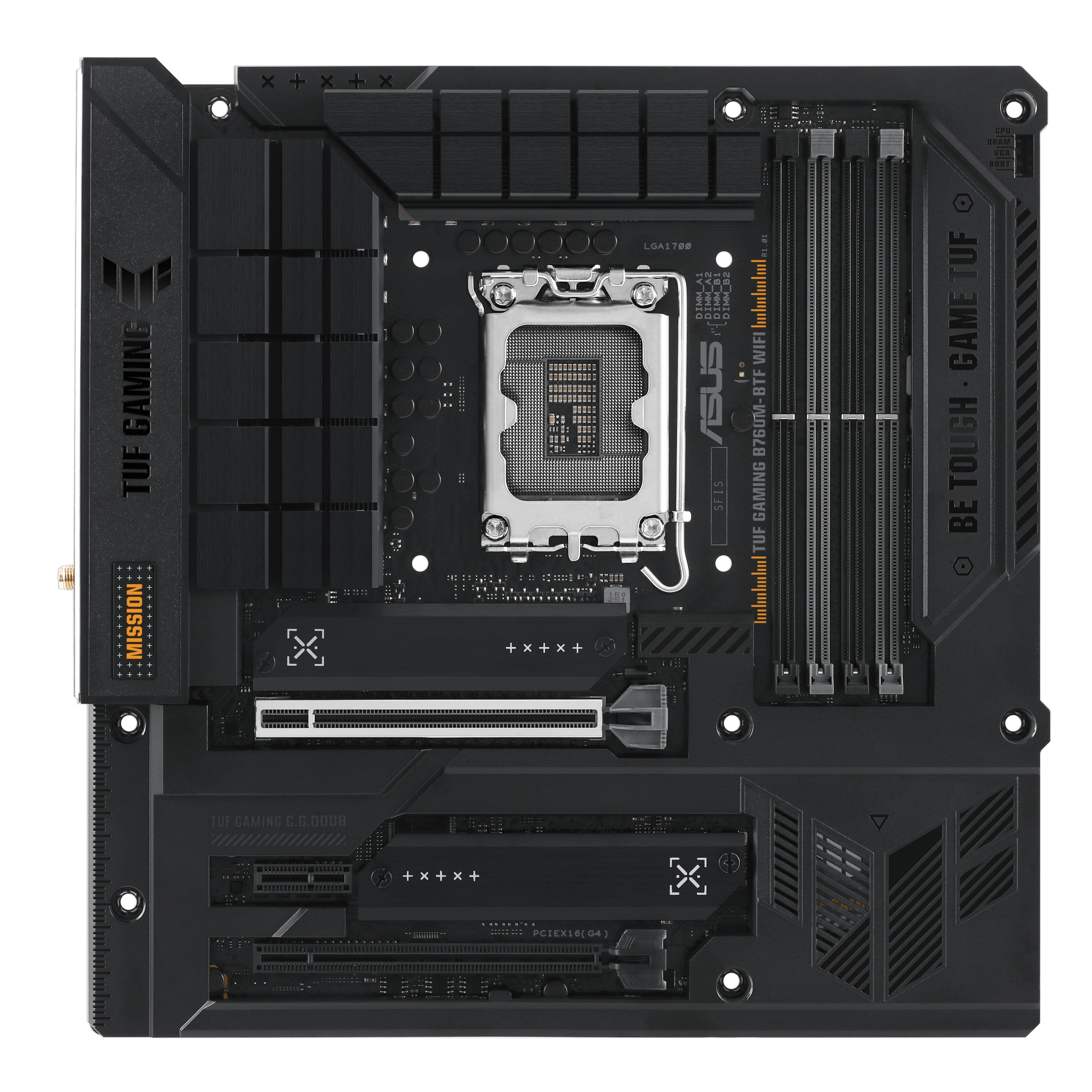 ASUS TUF GAMING B760M-BTF WIFI LGA 1700 4DDR5 microATX 4xSATA MB 1xHDMI 2.1 1xDP 1.4 3xM.2