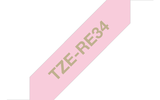 brother Textil-Schriftband TZe-RE34 TZERE34, 12 mm, gold auf rosa, 1 St.