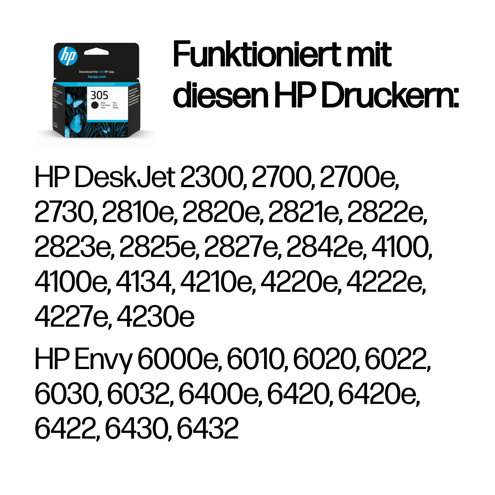 HP 305 Schwarz Tintenpatrone 3,55ml
