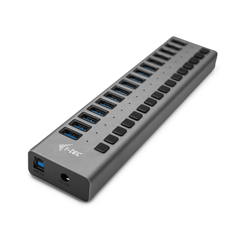 I-TEC USB 3.0 Charging HUB 16port port mit externem Netzadapter 90W 16x USB Ladeport fuer Tablets Notebooks Ultrabooks PC