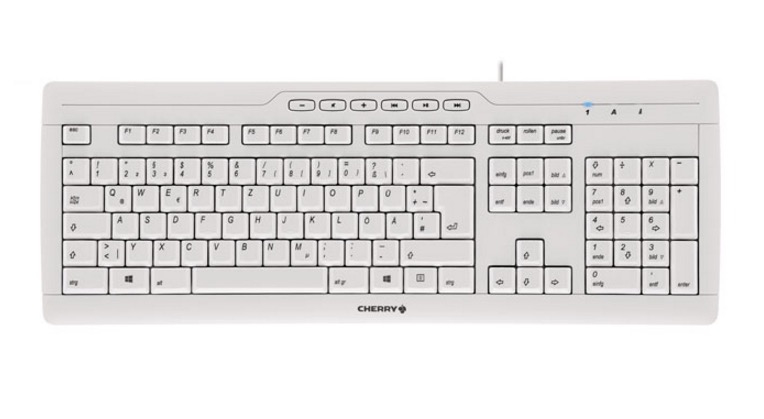 CHERRY STREAM 3.0 Tastatur Wired CH weiß/grau